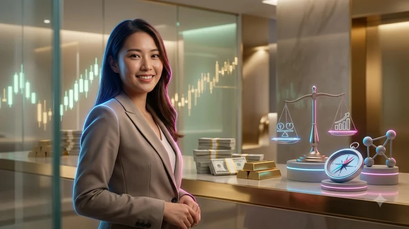 Bàn làm việc gọn gàng với hồ sơ chuyên nghiệp, thể hiện sự chuẩn bị kỹ lưỡng